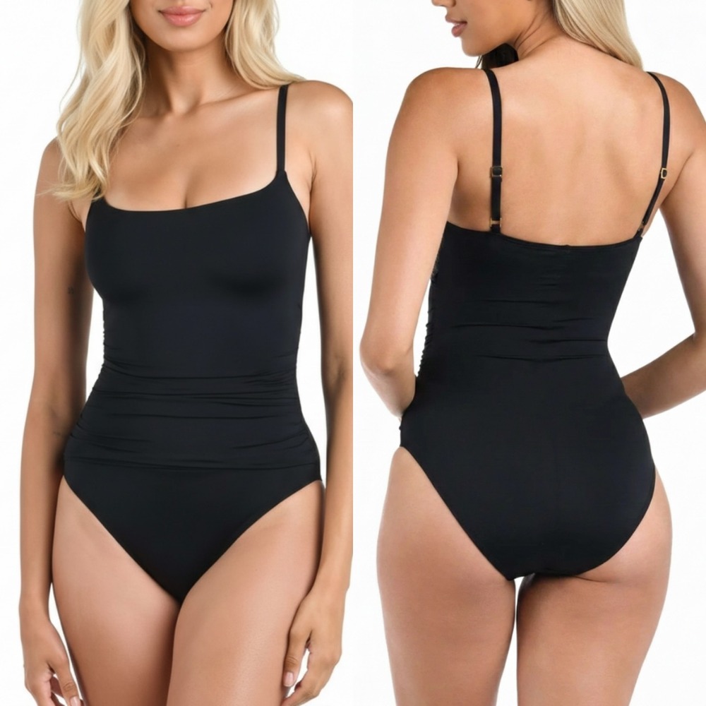 New La Blanca Women Standard Island Goddess Lingerie One Piece Swimsuit Black 14